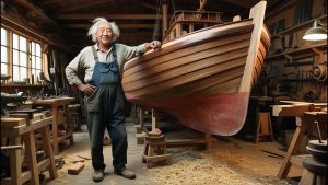 A 70-Year-Old Craftsman’s Masterpiece A Solid Oak Boat for Year-End Adventures Woodworking Art