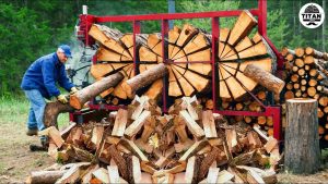 Fastest Automatic Firewood Processing Machine | Homemade Modern Wood Cutting Chainsaw Machines#2