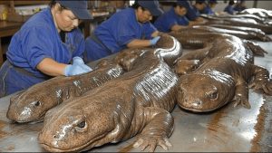 China’s Giant SALAMANDER Farm| How Farmer Harvest & Process MOST Valuable Fish - Salamander Industry