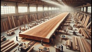 Cortar Madera Gigante Un Riesgo Peligroso para Crear una Mesa Única y Más Valiosa que el Oro