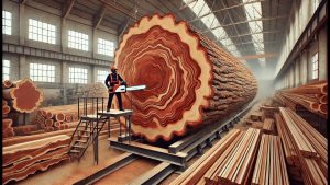Extreme Dangerous Fastest Big Chainsaw Cutting Tree Machines Perfect Wooden Table Powerful Wood Saw