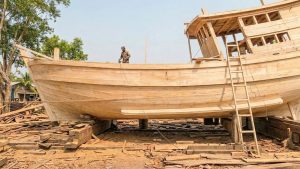 Men Build Full-Size Wooden Ships from Raw Logs