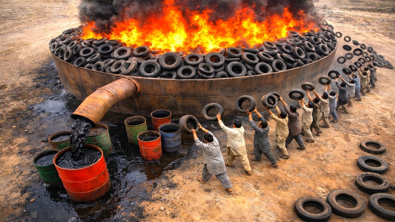 Extreme Ways - Pakistani Factory Recycles Used Tires & Cow Bones