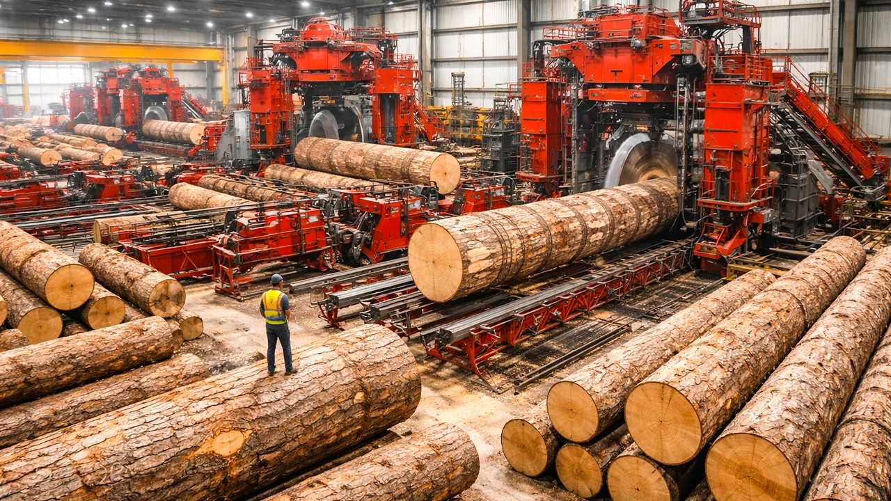 Inside the Largest Wood Sawmill Factory – How Plywood Is Made From Logs to Table (Full Process)