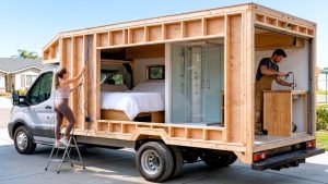 Couple Turns a $15,000 Van into a Dream Home on Wheels