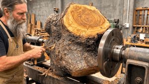 The Magic of Woodturning – Transform Rough Wood into a Stunning Masterpiece | DANGEROUS!!!