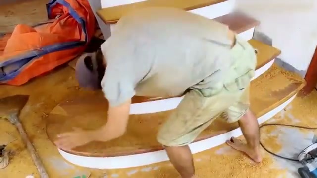 curved wooden staircase real video frame 2