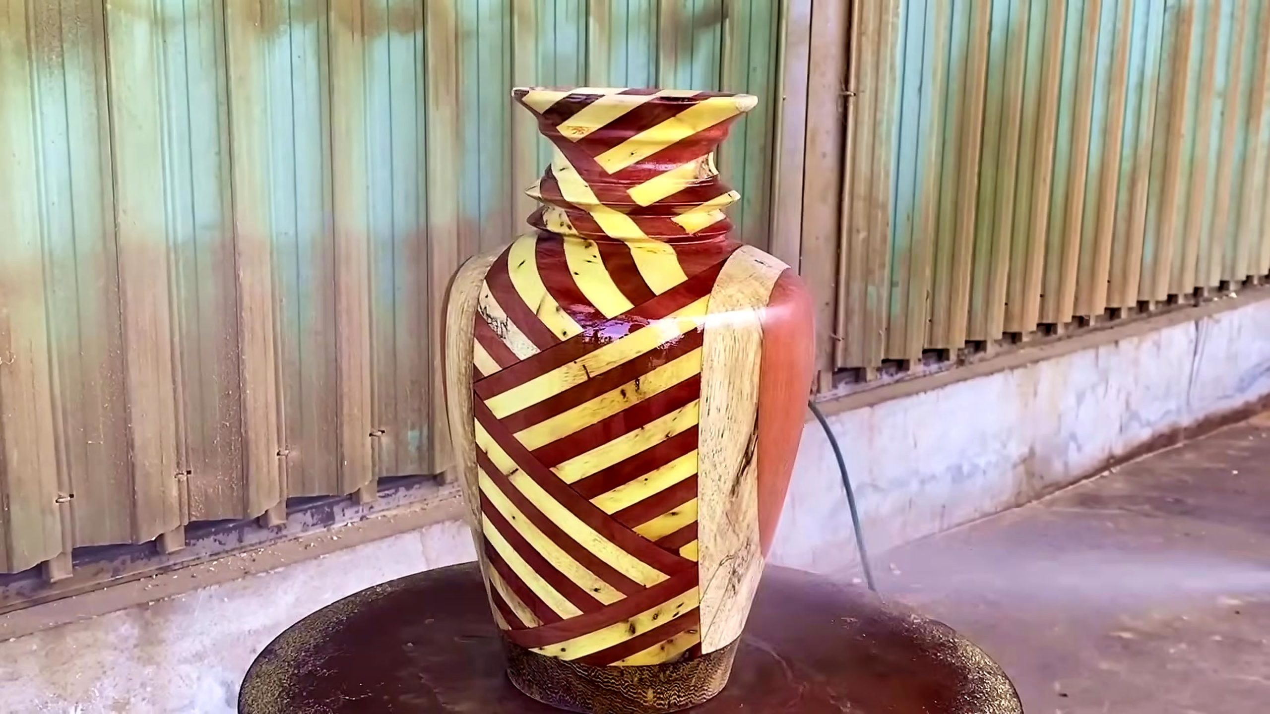 carpenter wooden shape forming process - the later review stage where the shaped wood result can be inspected