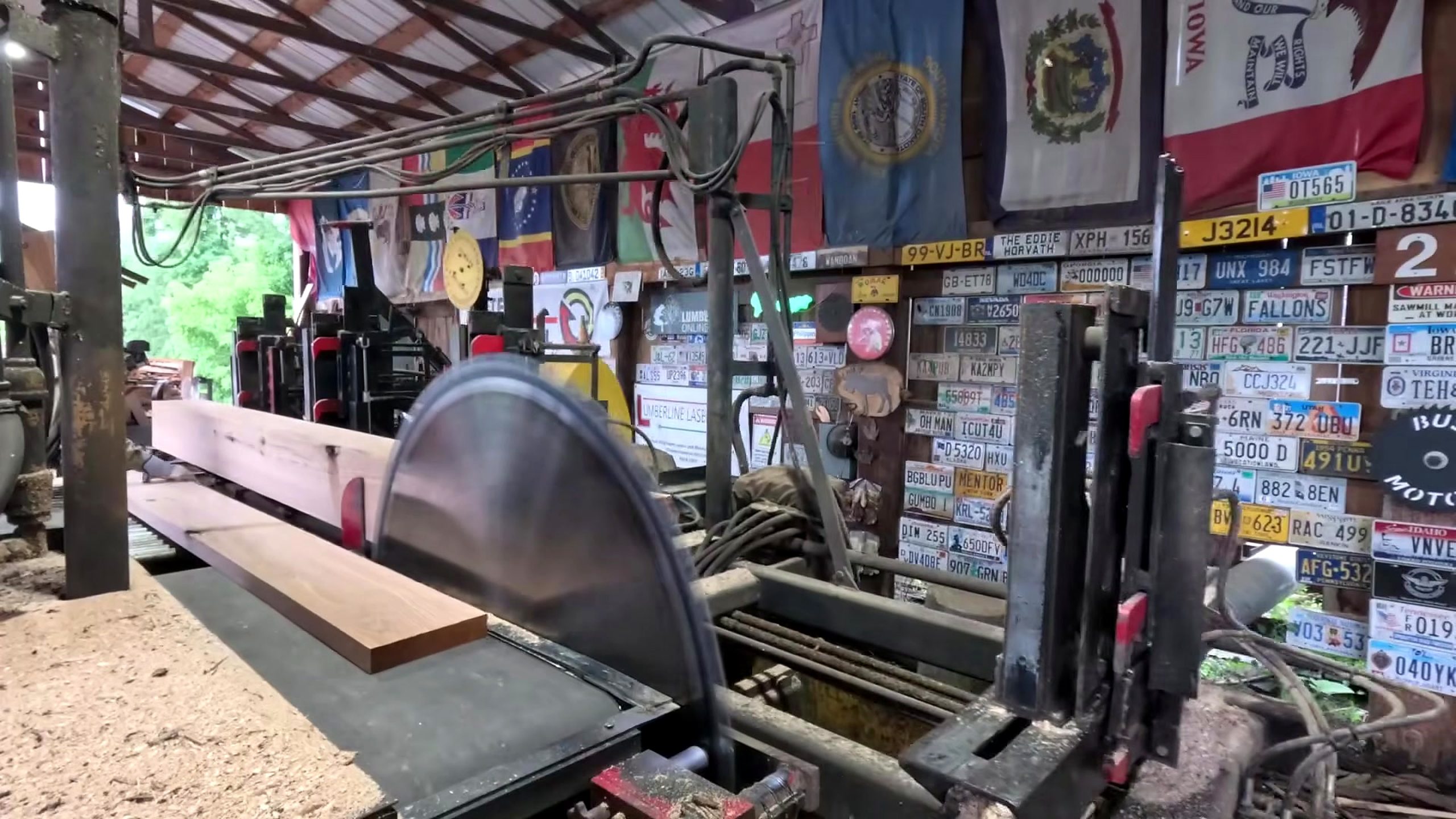 happy 4th july sawing big red log - the later review stage where the result can be evaluated