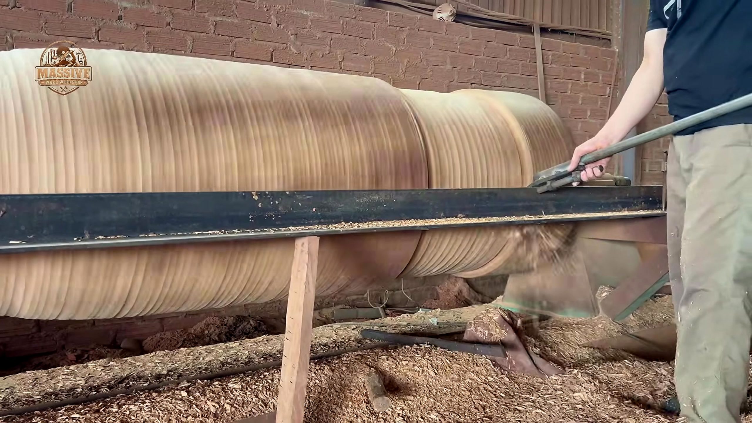 massive log transformation art - alignment choices that protect the strongest visual face
