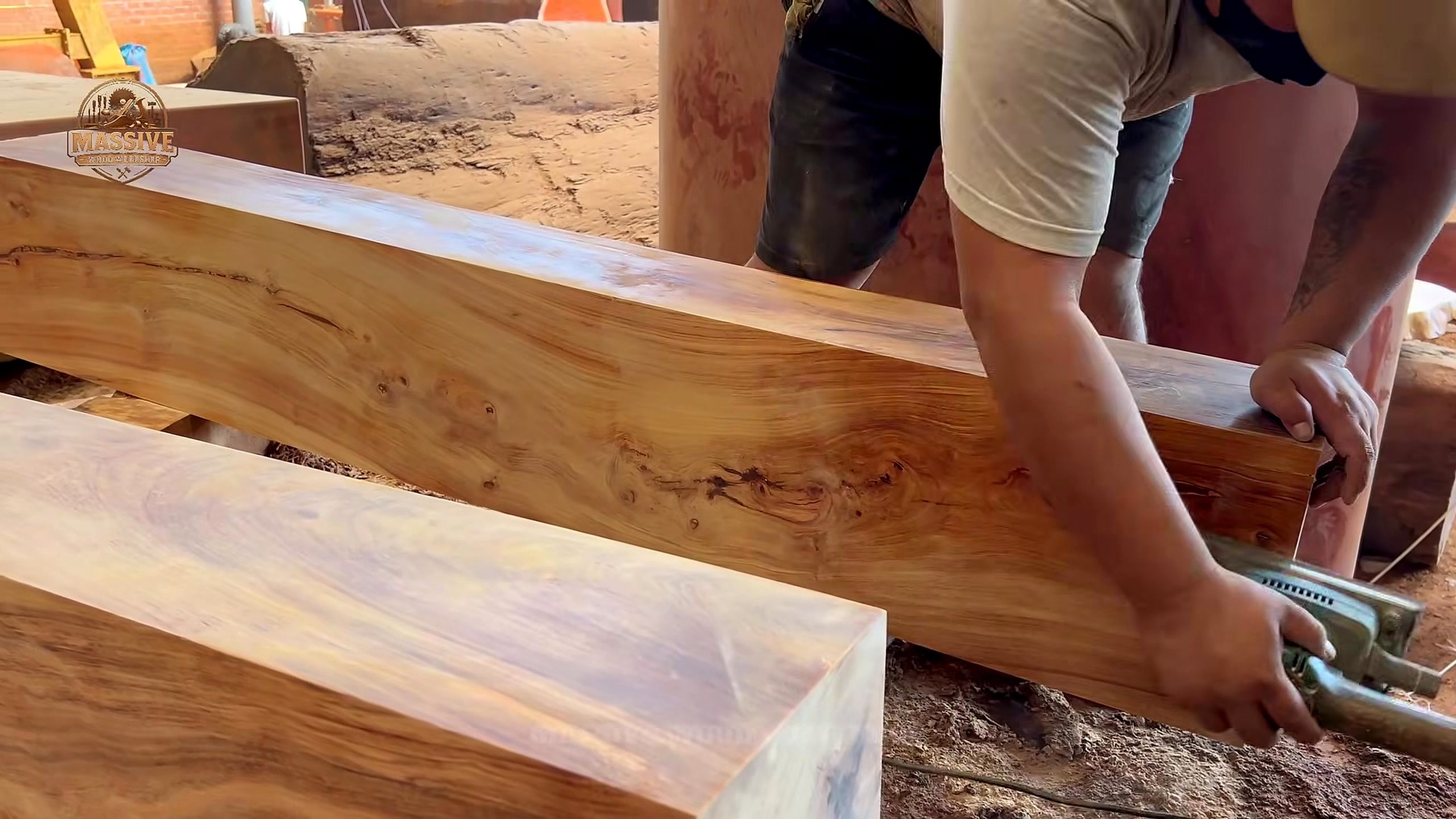 massive log transformation art - the later stage where the log can be read as a future statement piece