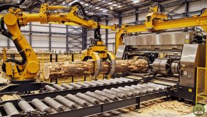 plywood from logs for cabinet panels - log handling and source context before panel manufacturing is judged
