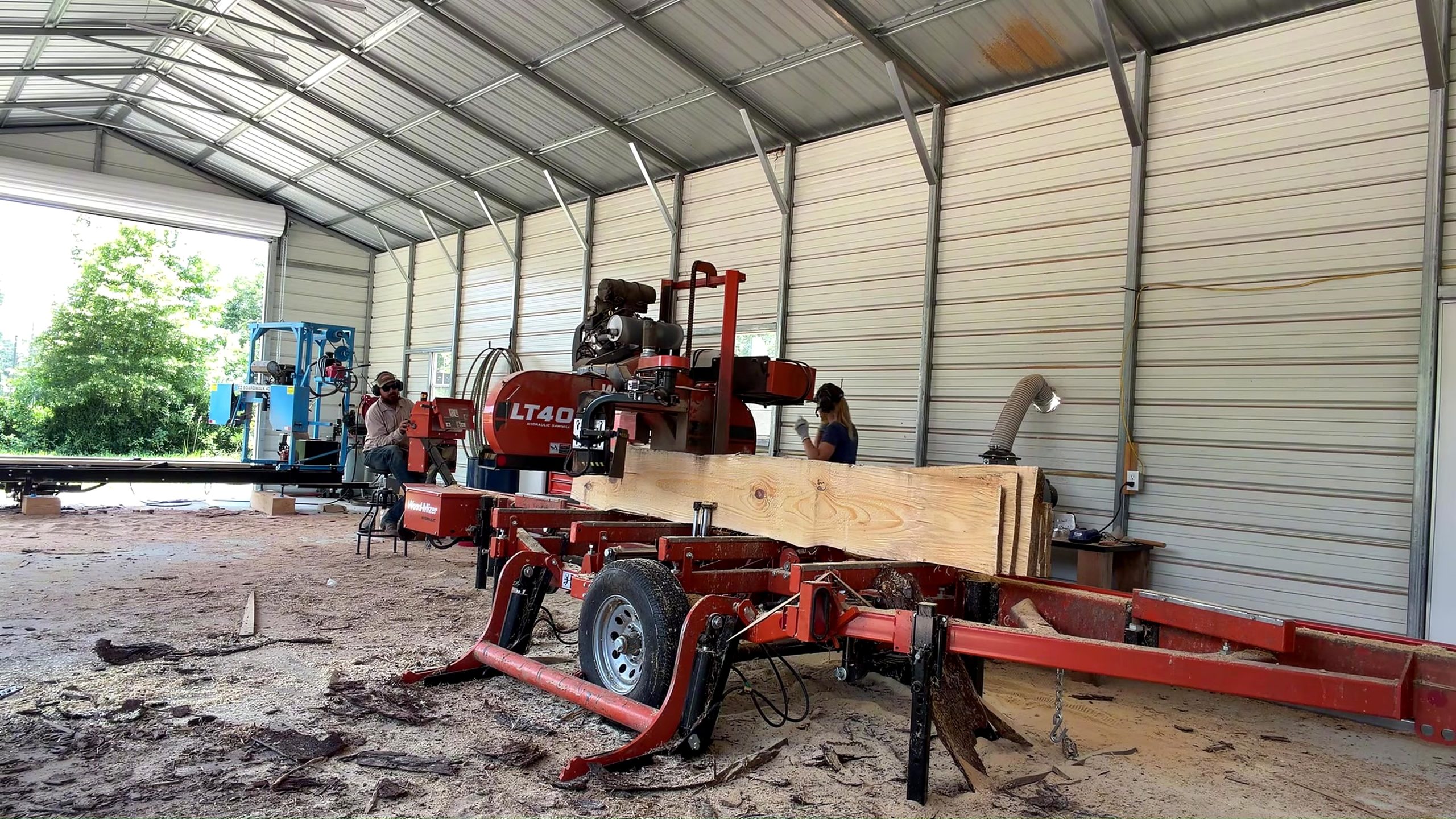 three huge pine logs two orders - a detail-check moment that helps readers inspect the process
