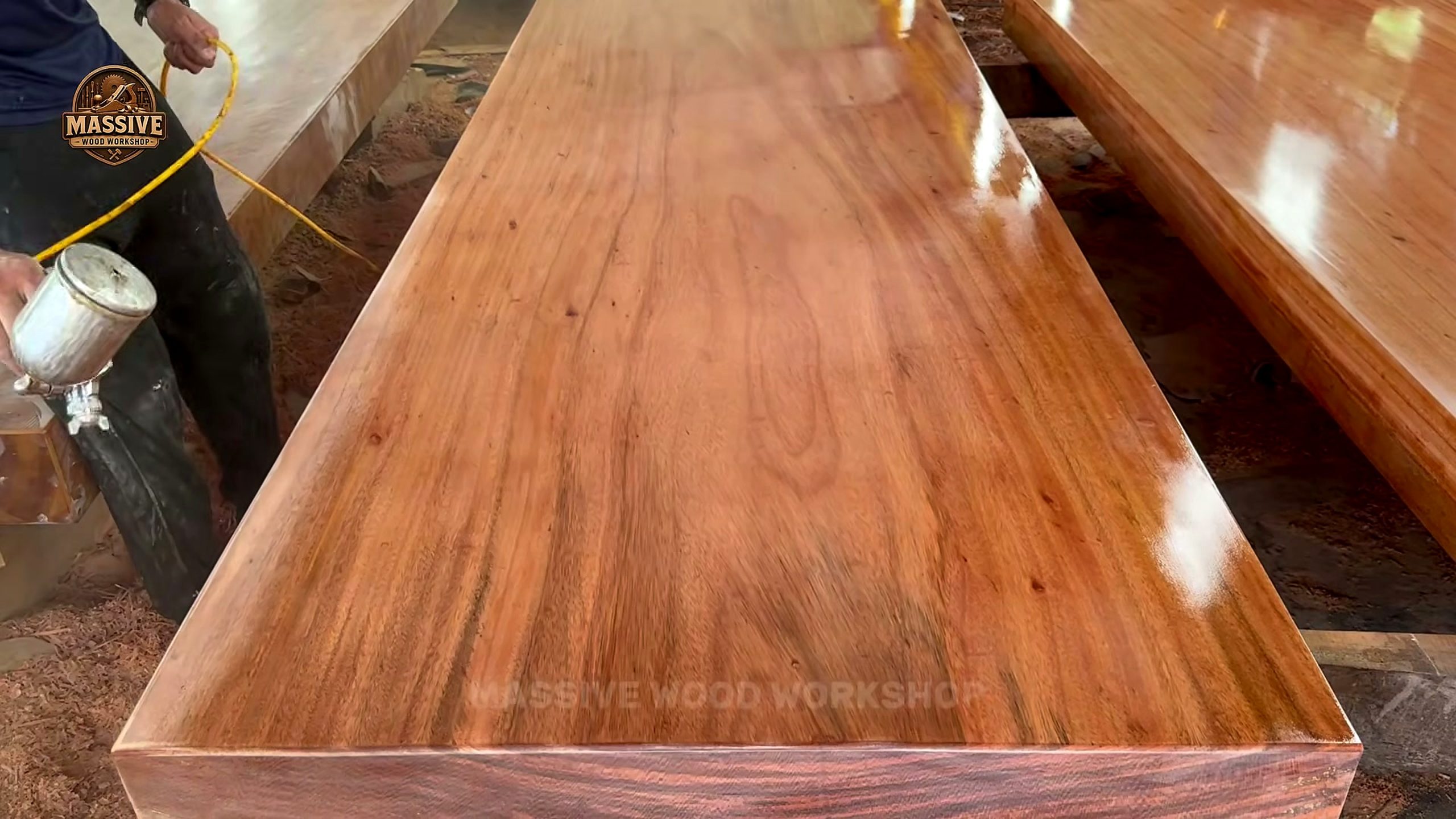 massive log bandsaw slab milling process - finished slab review