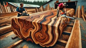Explore The Giant Wooden Workshop From Giant Wooden Trees To Luxurious Dining Tables 75 - YouTube original thumbnail