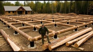 Hand Built Log Cabin Forest Construction Lessons - YouTube original thumbnail