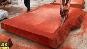 Jaw Dropping Craftsmanship Carving A Gigantic Table By Hand From A Wild And Dangerous Log - YouTube original thumbnail