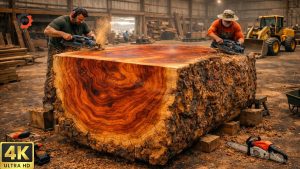 From Giant Raw Logs To Luxury Masterpiece Tables The Journey And Craft Behind Perfect Woodworking - YouTube original thumbnail