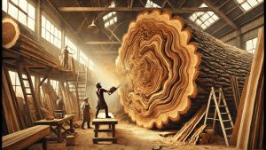 Closed Process Of Wood Processing At Giant Wood Workshop Thousand Year Old Tree - YouTube original thumbnail
