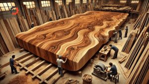 Explore The Giant Wooden Workshop From Giant Wooden Trees To Luxurious Dining Tables Wood Saw 286 - YouTube original thumbnail