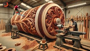 From Rough Logs To Works Of Art Explore Woodworking With A Lathe Incredible Wood Carving 287 - YouTube original thumbnail