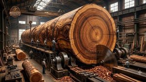 Massive Log Bandsaw Slab Milling Process - YouTube original thumbnail