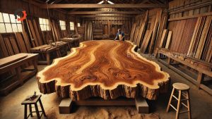 Explore The Giant Wooden Workshop From Giant Wooden Trees To Luxurious Dining Tables 278 - YouTube original thumbnail