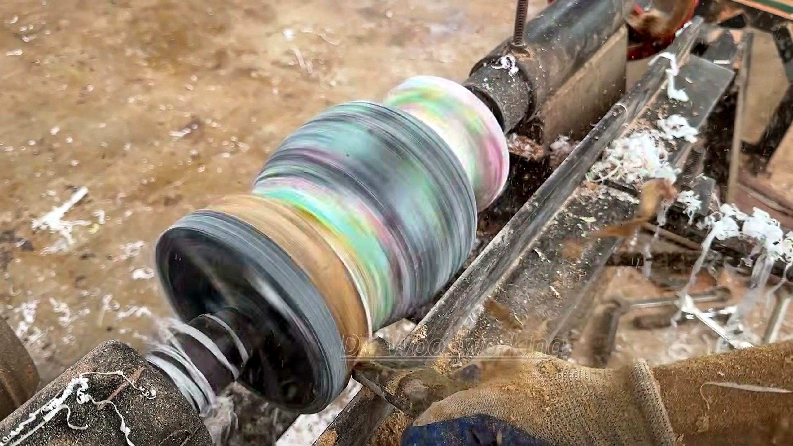 woodturning towel blank hollowing and wall inspection