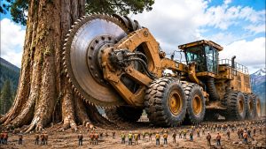 crazy monster chainsaw machines cutting giant - YouTube original thumbnail