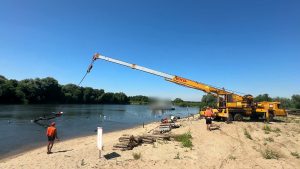 destroyed our crane for river treasure - the source video context before the main process is judged