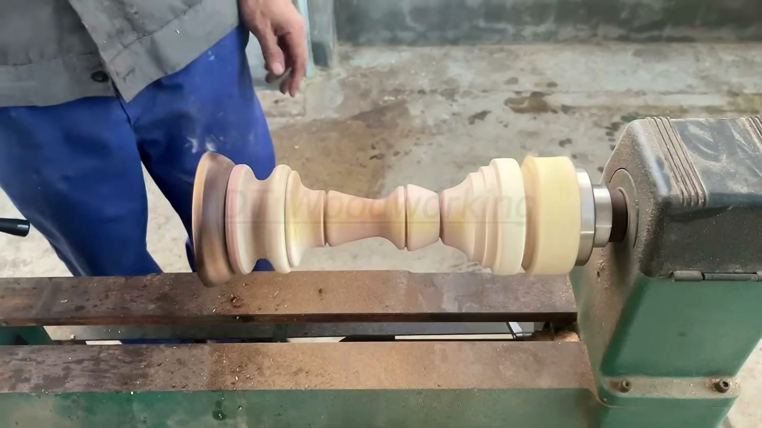 coconut wood turning - the later review stage where the result can be evaluated
