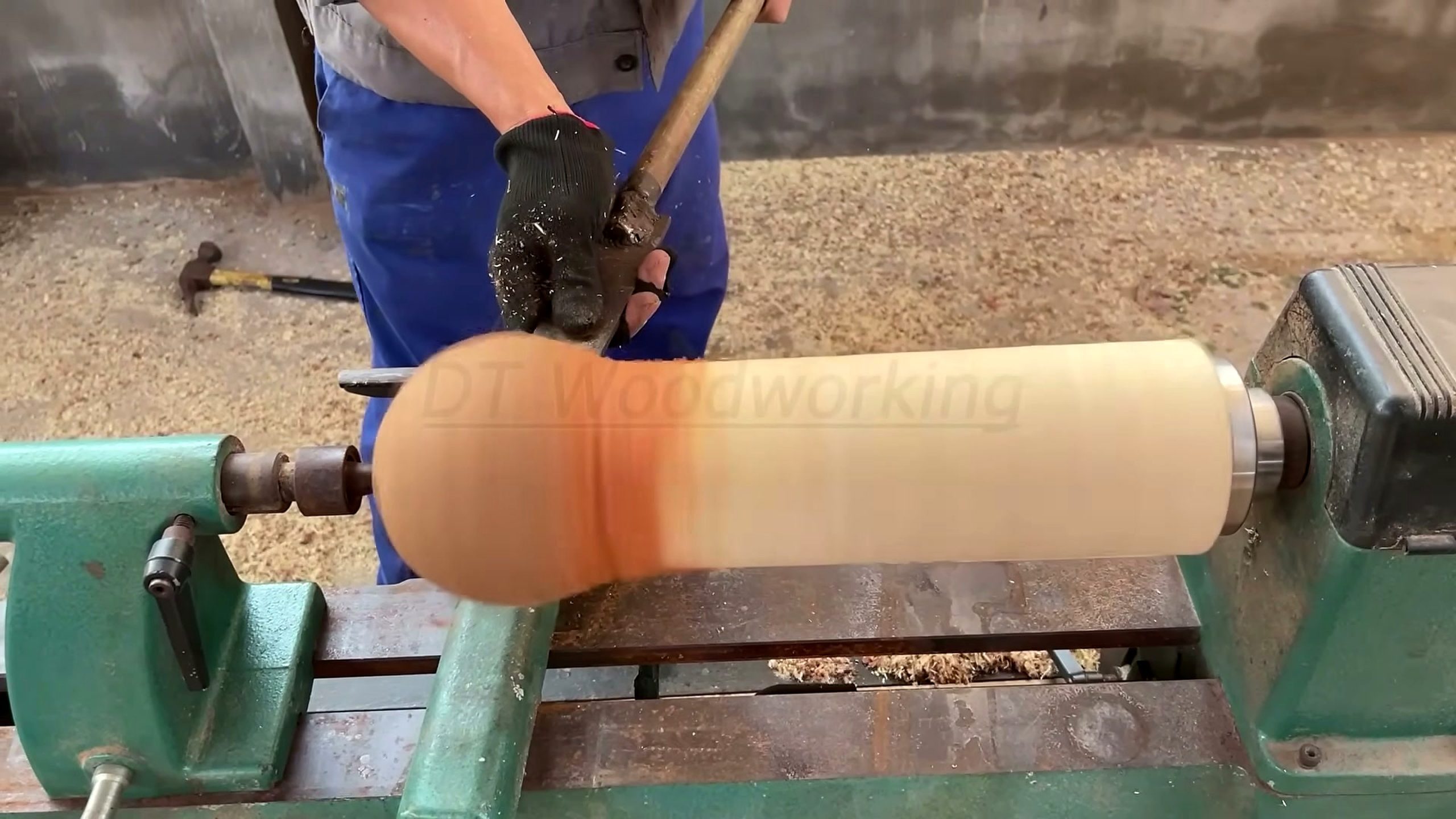 coconut wood turning - the setup or early workflow visible in the source video
