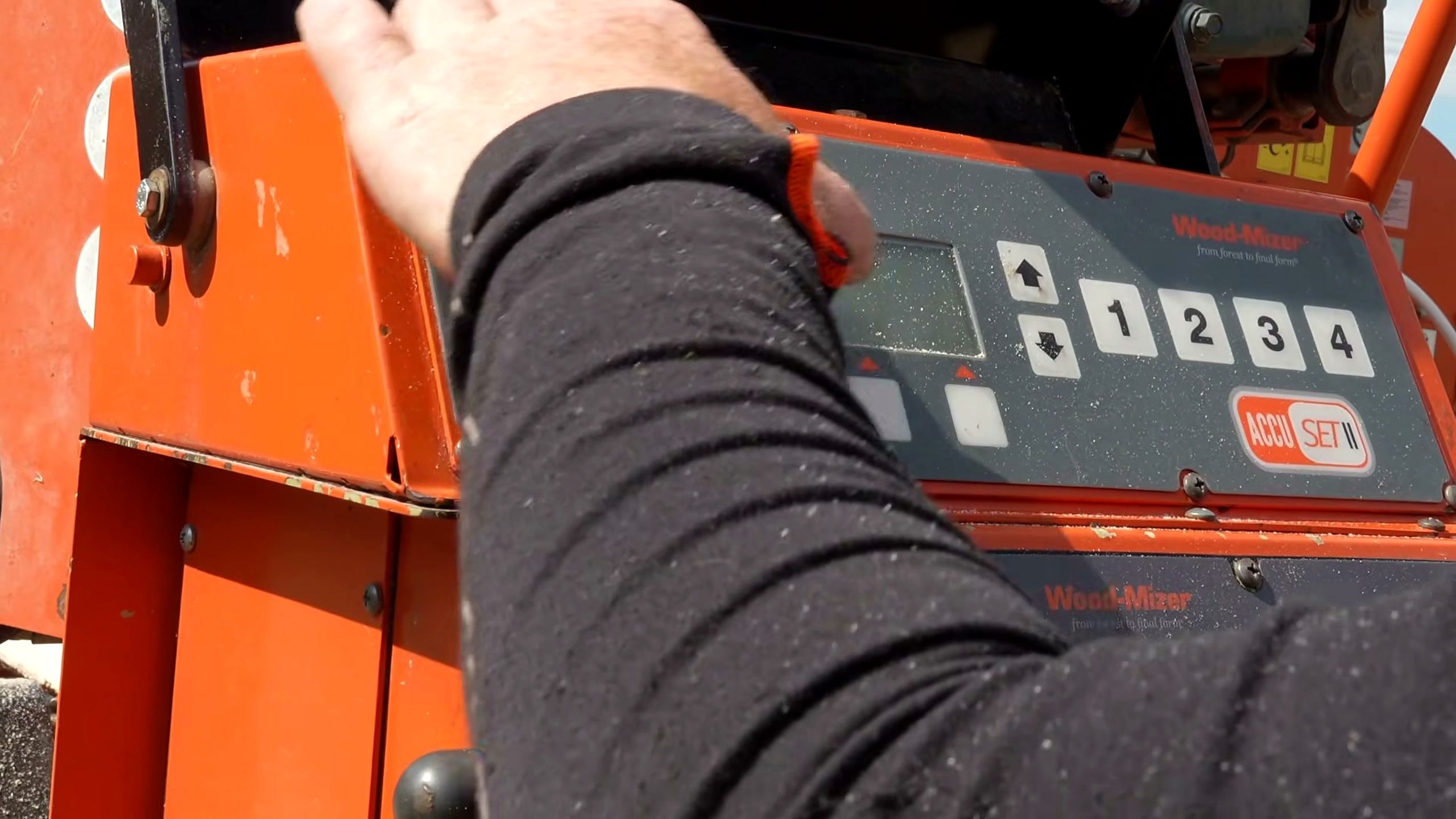 portable sawmill cuts massive meter tree - a detail-check moment that helps readers inspect the process