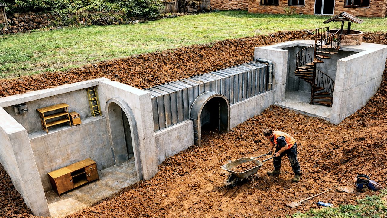 Man Builds Underground Bunker His Backyard - YouTube original thumbnail