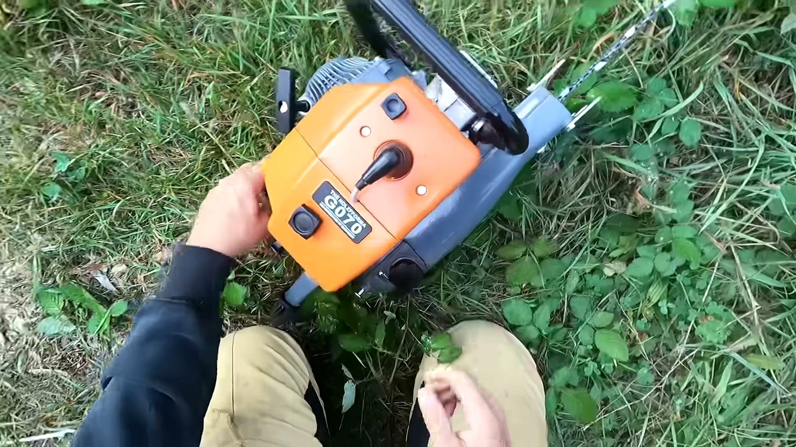 saw sucks trying worst reviewed chainsaw - the setup or early workflow visible in the source video