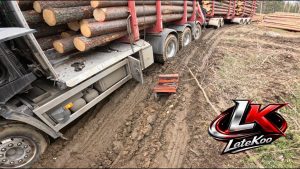 Logging Truck Stuck Mud - YouTube original thumbnail