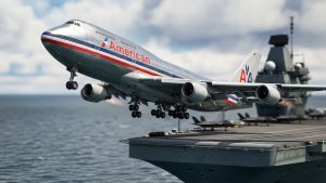 Unbelievable American 747 Attempts Takeoff From Aircraft Carrier - YouTube original thumbnail