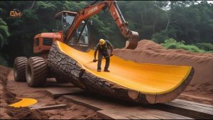colossal timber arrived dozens workers machines - YouTube original thumbnail