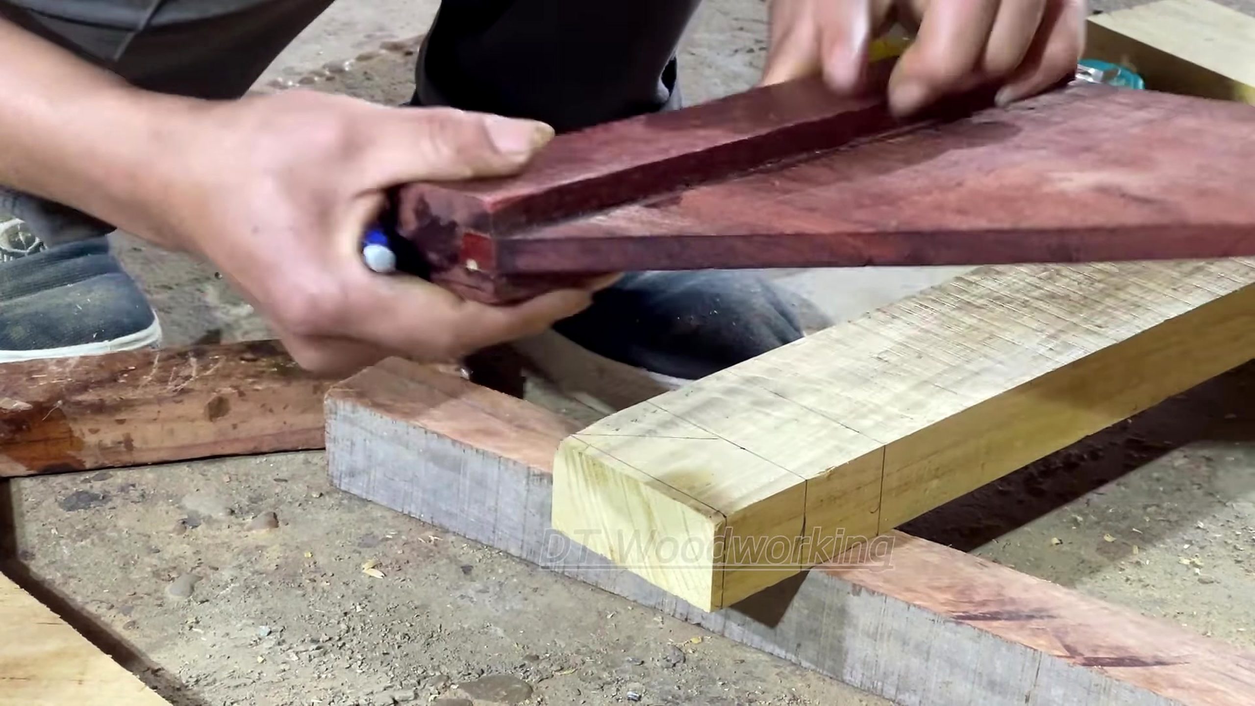 epoxy just pure woodworking turning solid wood - the setup or early workflow visible in the source video