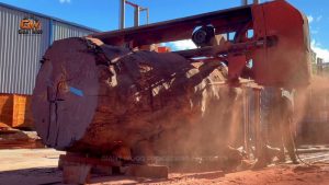 giant log vertical bandsaw sculptural table process - YouTube original thumbnail