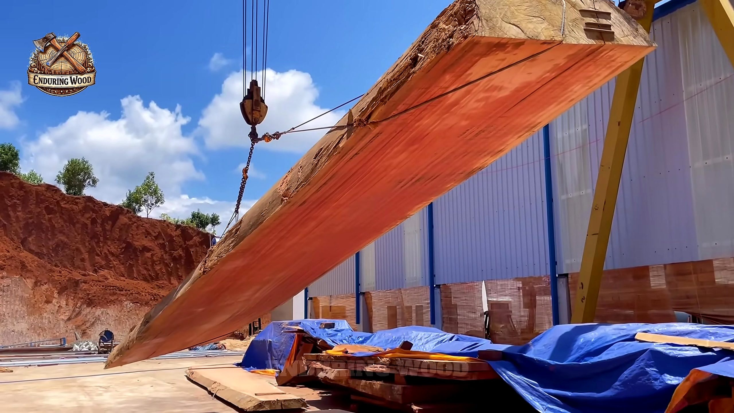 giant timber processing - the main work stage that carries the keyword intent