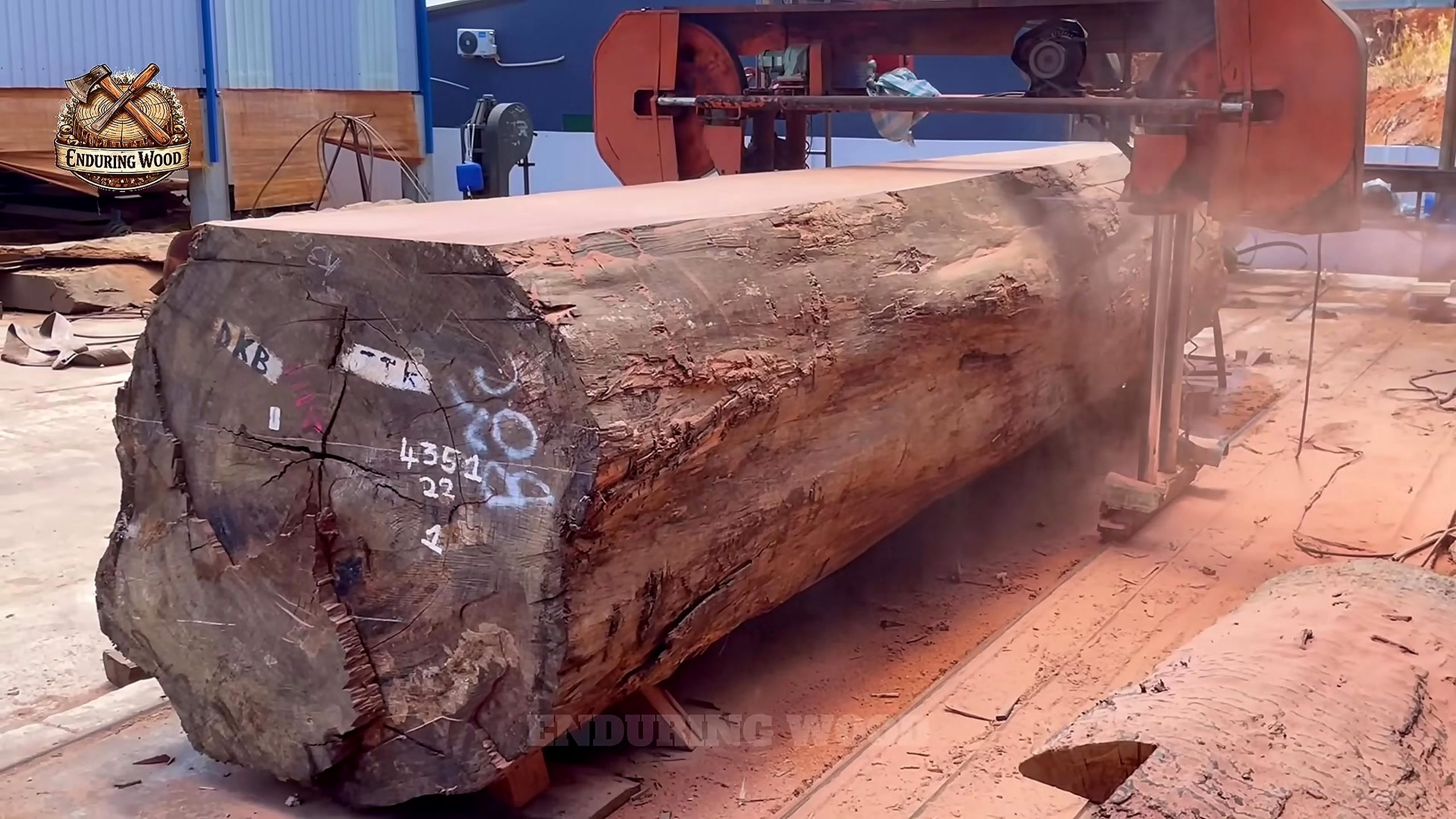 giant timber processing - the setup or early workflow visible in the source video