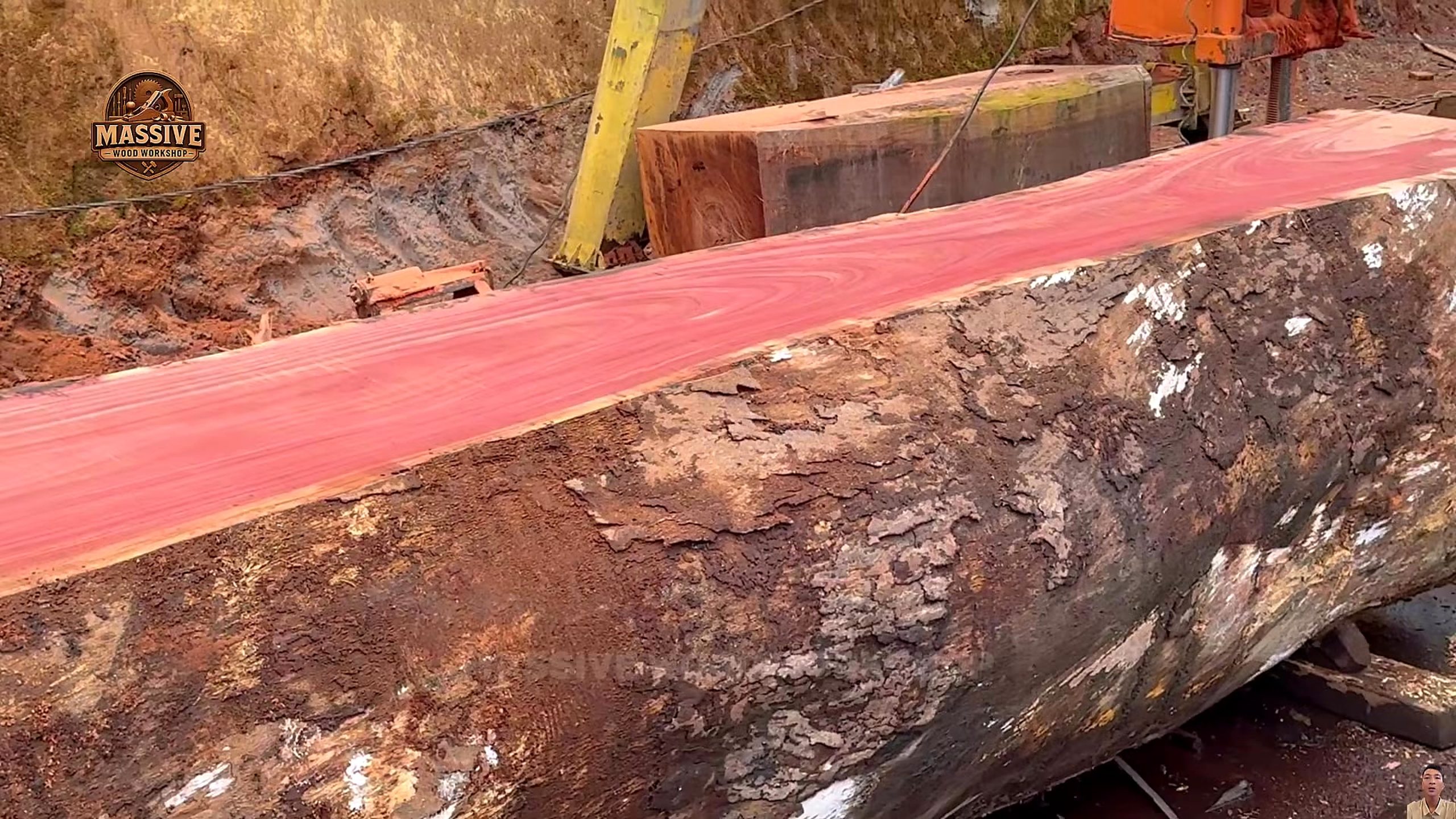 industrial sawmill - the setup or early workflow visible in the source video
