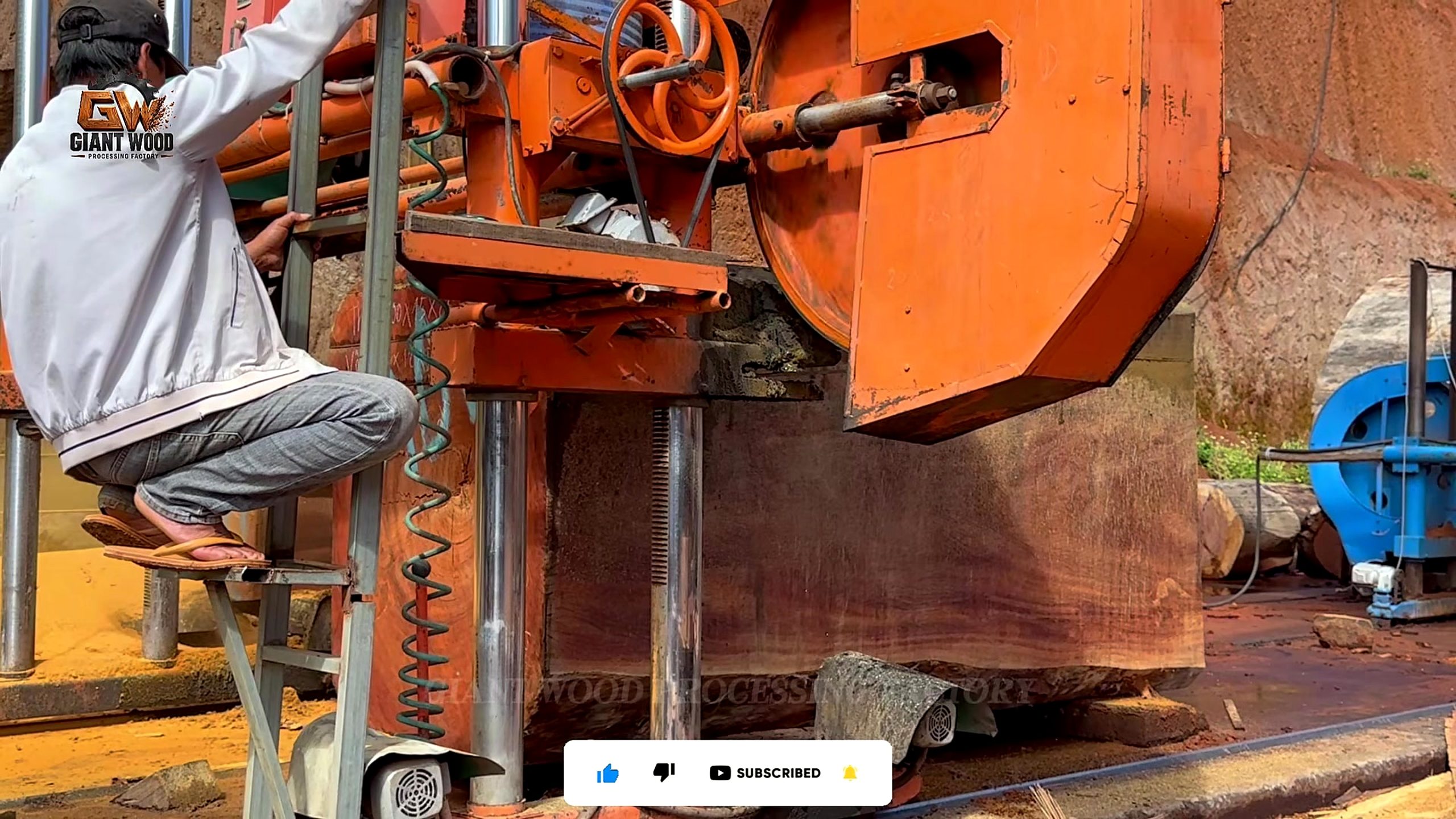 lumber processing - the setup or early workflow visible in the source video