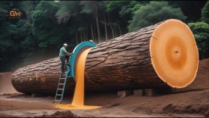 oversize log bandsaw mill process - YouTube original thumbnail