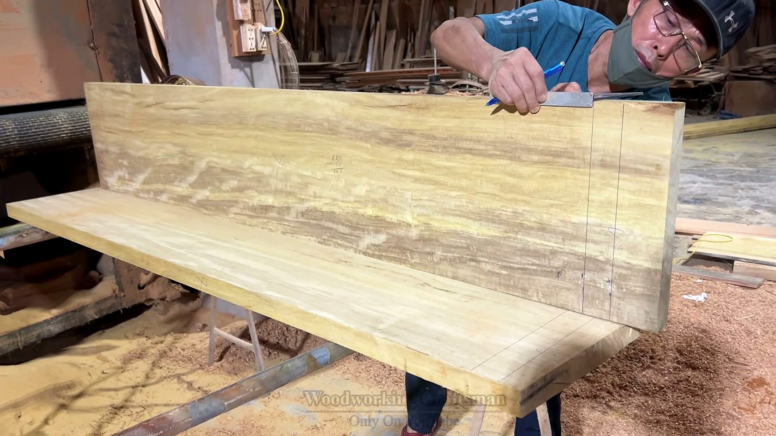 strong natural wood furniture incredible massive - the main work stage that carries the video's practical lesson