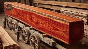 weathered giant timber round table process - YouTube original thumbnail