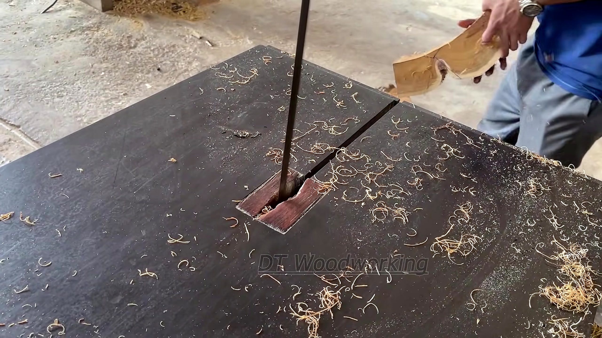 burnt hollow log - the setup or early workflow visible in the source video