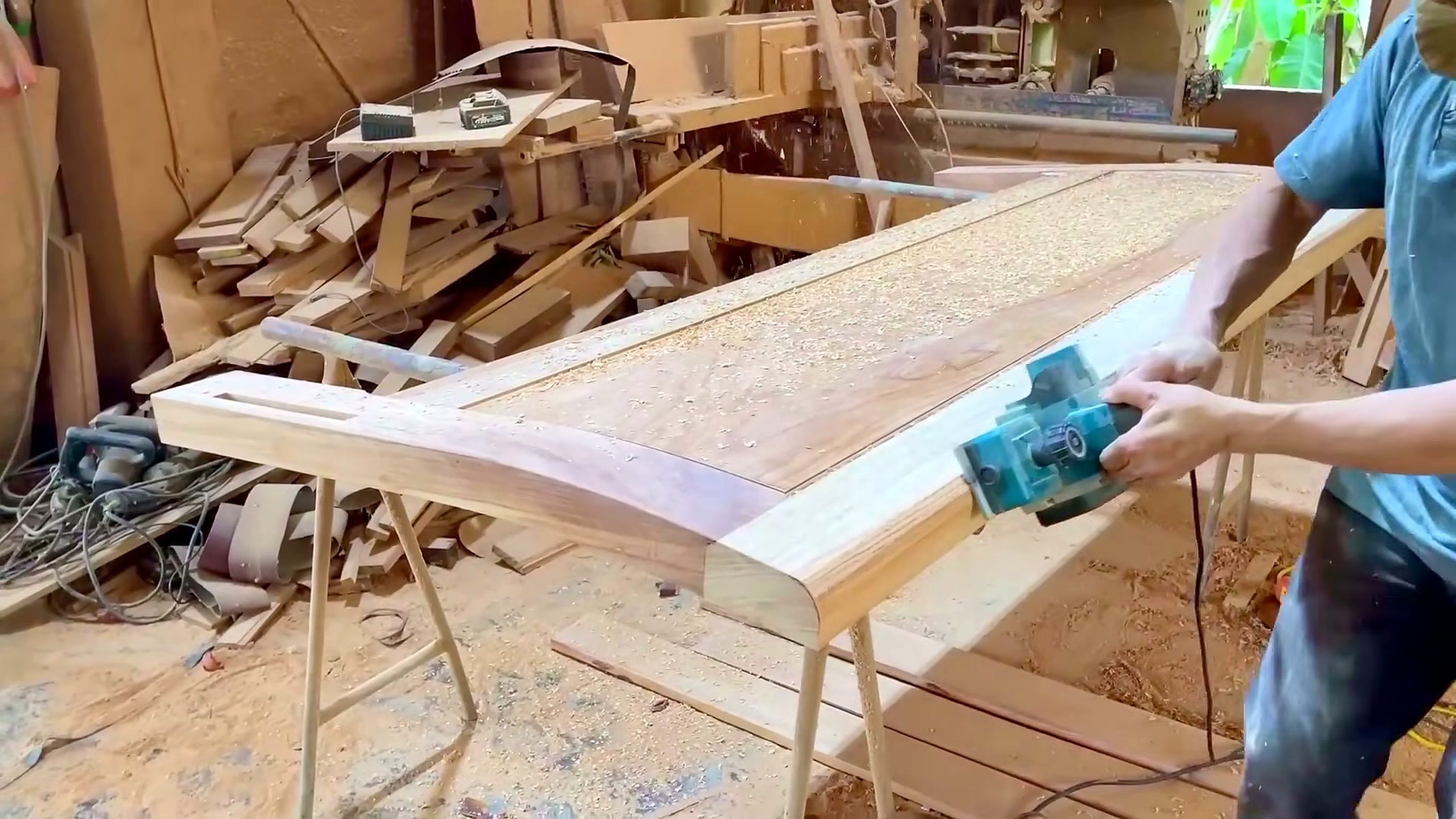 extremely heavy solid wood - a detail-check moment that helps readers inspect the process