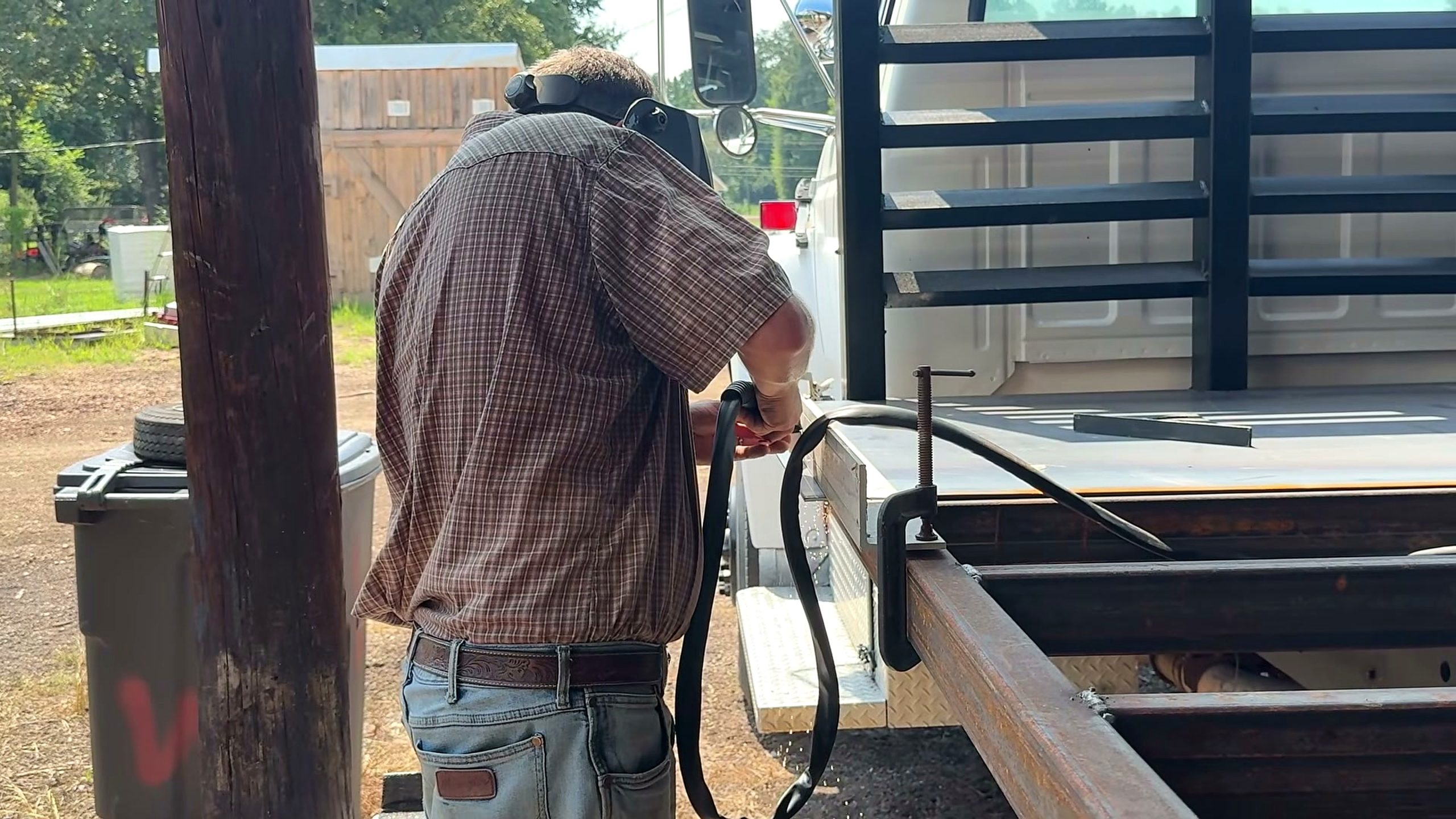 fire truck farm truck build still - a detail-check moment that helps readers inspect the process